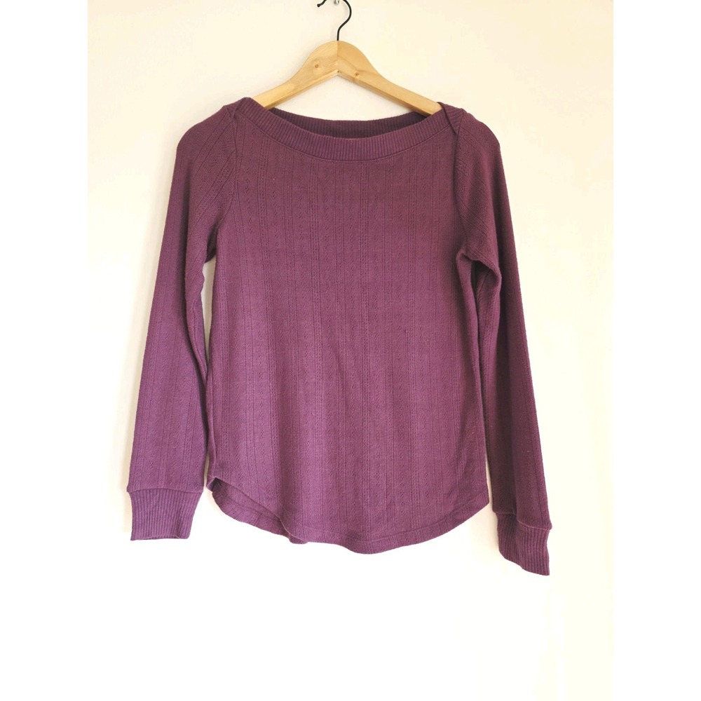Loft Womens Sweater Top Long Sleeve Size S Red Wine